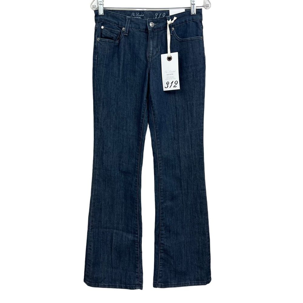 The Limited Womens 312 Denim Jeans Stretch Flare Leg 5 Pocket Dark Blue Size 2R*